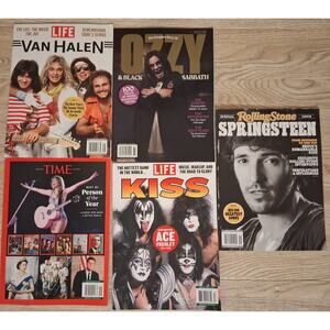 Lot Of 5 Rock / Musical Magazines Ozzy Osbourne, Kiss, Springsteen, Van Halen
